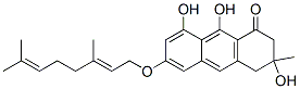 3,8,9-Trihydroxy-3-methyl-6-[[(2E)-3,7-dimethyl-2,6-octadienyl]oxy]-3,4-dihydroanthracene-1(2H)-one 结构式