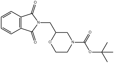 2-(((1,3- 二氧异吲哚-2-基)甲基)吗啉-4-羧酸叔丁酯, 876147-52-3, 结构式