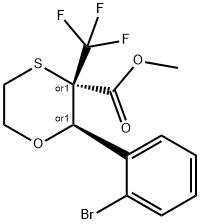 (2R,3S)-METHYL 2-(2-BROMOPHENYL)-3-(TRIFLUOROMETHYL)-1,4-OXATHIANE-3-CARBOXYLATE 结构式