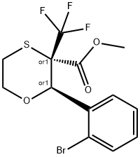 (2R,3S)-METHYL 2-(2-BROMOPHENYL)-3-(TRIFLUOROMETHYL)-1,4-OXATHIANE-3-CARBOXYLATE Structure