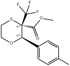 (2R,3S)-METHYL 2-P-TOLYL-3-(TRIFLUOROMETHYL)-1,4-OXATHIANE-3-CARBOXYLATE,876156-59-1,结构式