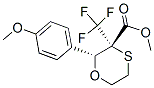 メチル (2R,3S)-2-(4-メトキシフェニル)-3-(トリフルオロメチル)-1,4-オキサチアン-3-カルボキシラート 化学構造式