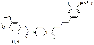 4-amino-6,7-dimethoxy-2-(4-(5-(3-iodo-4-azidophenyl)pentanoyl)-1-piperazinyl)quinazoline 结构式