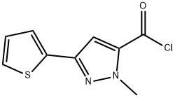 1-メチル-3-チエン-2-イル-1H-ピラゾール-5-カルボニルクロリド 化学構造式
