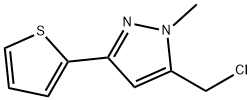 5-(CHLOROMETHYL)-1-METHYL-3-THIEN-2-YL-1H-PYRAZOLE 化学構造式