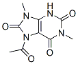 1H-Purine-2,6,8(3H)-trione,  7-acetyl-7,9-dihydro-1,9-dimethyl- 结构式