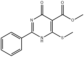 METHYL 4-(METHYLTHIO)-6-OXO-2-PHENYL-1,6-DIHYDROPYRIMIDINE-5-CARBOXYLATE 化学構造式