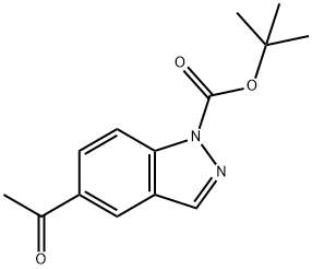 1H-Indazole-1-carboxylic acid, 5-acetyl-, 1,1-diMethylethyl ester 化学構造式