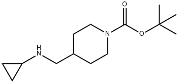 4-[(环丙基氨基)甲基]-1-哌啶甲酸叔丁酯, 877859-58-0, 结构式