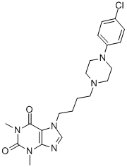 1H-Purine-2,6-dione, 3,7-dihydro-7-(4-(4-(4-chlorophenyl)-1-piperaziny l)butyl)-1,3-dimethyl-,,87798-85-4,结构式