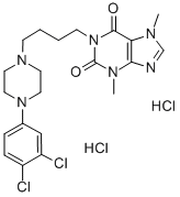 1-(4-(4-(3,4-Dichlorophenyl)-piperazinyl)butyl)theobromine dihydrochlo ride 结构式