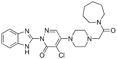 1H-Azepine,  1-[[4-[1-(1H-benzimidazol-2-yl)-5-chloro-1,6-dihydro-6-oxo-4-pyridazinyl]-1-piperazinyl]acetyl]hexahydro-  (9CI) Struktur