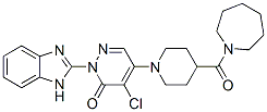 1H-Azepine,  1-[[1-[1-(1H-benzimidazol-2-yl)-5-chloro-1,6-dihydro-6-oxo-4-pyridazinyl]-4-piperidinyl]carbonyl]hexahydro-  (9CI),878574-87-9,结构式