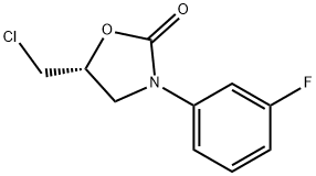 (5R)-5-(氯甲基)-3-(3-氟苯基)-2-恶唑烷酮, 879215-66-4, 结构式