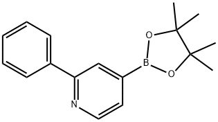 2-苯基吡啶-4-硼酸频那醇酯, 879291-26-6, 结构式