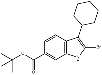 tert-butyl 2-bromo-3-cyclohexyl-1H-indole-6-carboxylate Structure