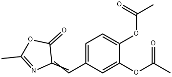2-甲基-4-(3,4-二乙酰氧基苄叉)恶唑酮,87950-39-8,结构式