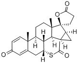(17S)-7α-(アセチルチオ)-15α,16α-ジヒドロ-17-ヒドロキシ-3-オキソ-3'H-シクロプロパ[15,16]プレグナ-1,4,15-トリエン-21-カルボン酸γ-ラクトン 化学構造式