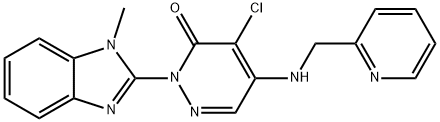 3(2H)-Pyridazinone,  4-chloro-2-(1-methyl-1H-benzimidazol-2-yl)-5-[(2-pyridinylmethyl)amino]- Structure