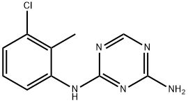 N-(3-クロロ-2-メチルフェニル)-1,3,5-トリアジン-2,4-ジアミン 化学構造式