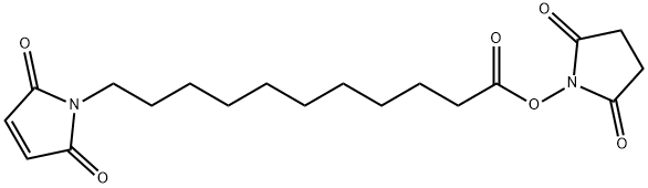 11-(马来酰亚胺基)十一烷酸琥珀酰亚胺酯, 87981-04-2, 结构式