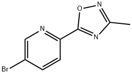 5-Bromo-2-(3-methyl-[1,2,4]oxadiazol-5-yl)-pyridine 化学構造式
