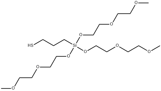 9,9-bis[2-(2-methoxyethoxy)ethoxy]-2,5,8-trioxa-9-siladodecan-12-thiol 结构式