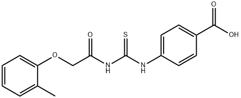 4-[[[[(2-METHYLPHENOXY)ACETYL]AMINO]THIOXOMETHYL]AMINO]-BENZOIC ACID 结构式