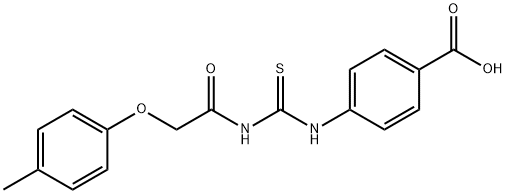 4-[[[[(4-METHYLPHENOXY)ACETYL]AMINO]THIOXOMETHYL]AMINO]-BENZOIC ACID 结构式