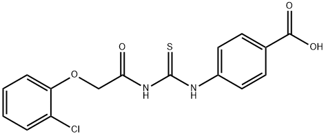 4-[[[[(2-CHLOROPHENOXY)ACETYL]AMINO]THIOXOMETHYL]AMINO]-BENZOIC ACID 结构式