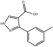3-(3-メチルフェニル)-1H-ピラゾール-4-カルボン酸 化学構造式