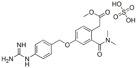 N,N-dimethylcarbamoyl-4-(4-guanidinobenzyloxy)phenyl acetate methane sulfate|