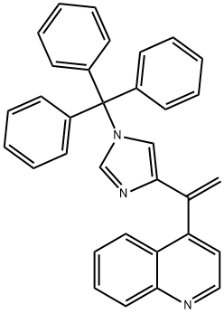 Quinoline,  4-[1-[1-(triphenylmethyl)-1H-imidazol-4-yl]ethenyl]-,880652-89-1,结构式