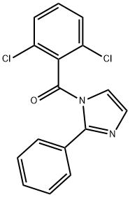 1-(2,6-ジクロロベンゾイル)-2-フェニル-1H-イミダゾール 化学構造式