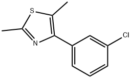 4-(3-Chlorophenyl)-2,5-diMethylthiazole,881384-80-1,结构式