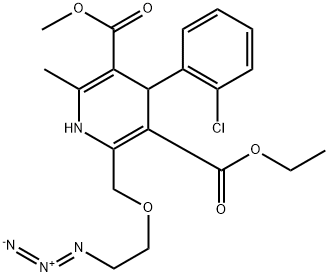 2-[(2-AZIDOETHOXY)METHYL]-4-(2-CHLOROPHENYL)-3-ETHOXYCARBONYL-5-METHOXYCARBONYL)-6-METHYL-1,4-DIHYDROPYRIDINE 化学構造式