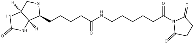 1H-Thieno[3,4-d]iMidazole-4-pentanaMide, N-[6-(2,5-dioxo-1-pyrrolidinyl)-6-oxohexyl]hexahydro-2-oxo-, (3aS,4S,6aR)-,881663-38-3,结构式