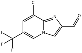 8-CHLORO-6-(TRIFLUOROMETHYL)IMIDAZO[1,2-A]PYRIDINE-2-CARBALDEHYDE, 881841-42-5, 结构式