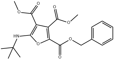 2,3,4-Furantricarboxylic  acid,  5-[(1,1-dimethylethyl)amino]-,  3,4-dimethyl  2-(phenylmethyl)  ester 化学構造式