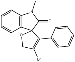 4-BROMO-1'-METHYL-3-PHENYL-SPIRO[FURAN-2(5H),3'-[3H]INDOL]-2'(1'H)-ONE Structure