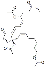 (4R,5Z,7E,12S,14Z)-4,12,20-トリス(アセチルオキシ)-9-オキソ-5,7,10,14-プロスタテトラエン-1-酸メチル 化学構造式