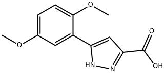 5-(2,5-ジメトキシフェニル)-1H-ピラゾール-3-カルボン酸 化学構造式