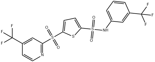 2-THIOPHENESULFONAMIDE, N-[3-(TRIFLUOROMETHYL)PHENYL]-5-[[4-(TRIFLUOROMETHYL)-2-PYRIDINYL]SULFONYL]- 结构式