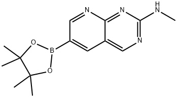 N-methyl-6-(4,4,5,5-tetramethyl-1,3,2-dioxaborolan-2-yl)pyrido[2,3-d]pyrimidin-2-amine Structure