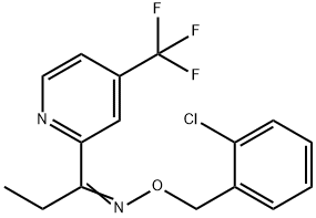 1-PROPANONE, 1-[4-(TRIFLUOROMETHYL)-2-PYRIDINYL]-, O-[(2-CHLOROPHENYL)METHYL]OXIME Structure