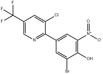 2-bromo-4-[3-chloro-5-(trifluoromethyl)-2-pyridinyl]-6-nitrobenzenol 化学構造式