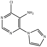 4-Chloro-6-(1H-imidazol-1-yl)pyrimidin-5-amine 化学構造式