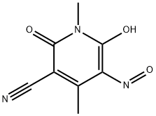 3-Pyridinecarbonitrile,  1,2-dihydro-6-hydroxy-1,4-dimethyl-5-nitroso-2-oxo- Struktur