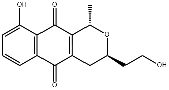 (1S,3R)-3,4-ジヒドロ-3β-(2-ヒドロキシエチル)-9-ヒドロキシ-1α-メチル-1H-ナフト[2,3-c]ピラン-5,10-ジオン 化学構造式