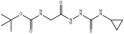 tert-Butyl 2-(2-(cyclopropylcarbamothioyl)hydrazinyl)-2-oxoethylcarbamate Struktur